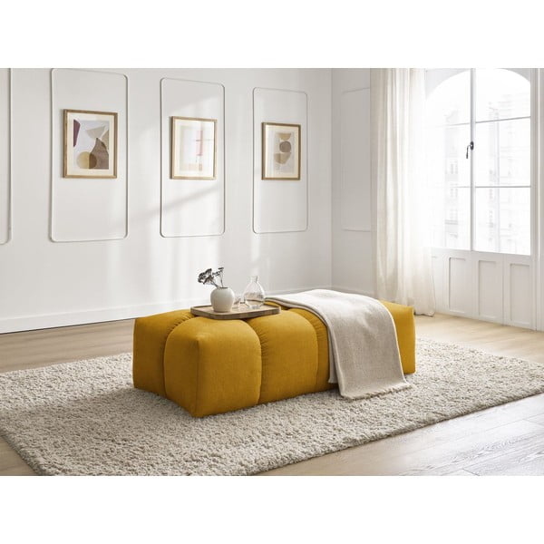 Ženilková podnožka v horčicovej farbe Everest – Bobochic Paris-image-4