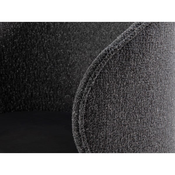 Tmavosivé zamatové kreslo Inez – Micadoni -image-1