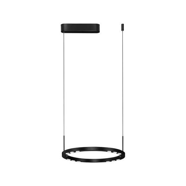 Matne čierne hliníkové LED závesné svietidlo so stmievačom ø 40 cm Lunette – Nova Luce