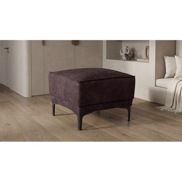 Hnedý taburet z imitácie kože Copenhagen – Scandic-image-4