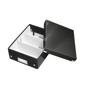 Čierny kartónový úložný box s vekom Click&amp;Store - Leitz