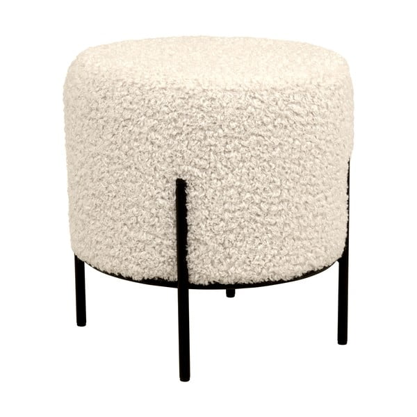 Krémovobiely taburet z umelej kožušiny Alford – House Nordic-image-2