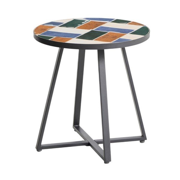 Okrúhly záhradný stolík s keramickou doskou ø 45 cm Tella – Kave Home