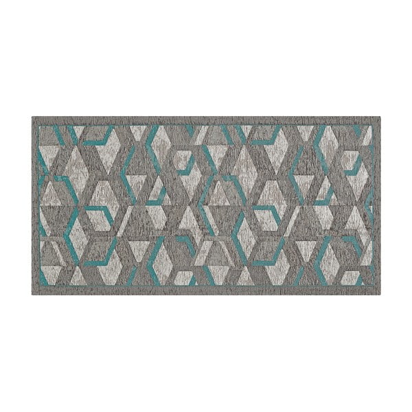 Sivo-modrý behúň Floorita Hypnotik, 55 x 240 cm-image-2