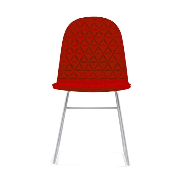 Červená stolička s kovovými nohami IKER Mannequin V Triangle