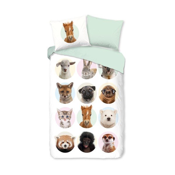 Bavlnené detské obliečky na jednolôžko/predĺžené 140x220 cm Young Animals – Good Morning