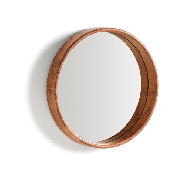 Nástenné zrkadlo s dreveným rámom ø 49,5 cm Berale – Kave Home-image-1