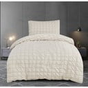 Béžové krepové obliečky na jednolôžko 140x200 cm Naomi – My House