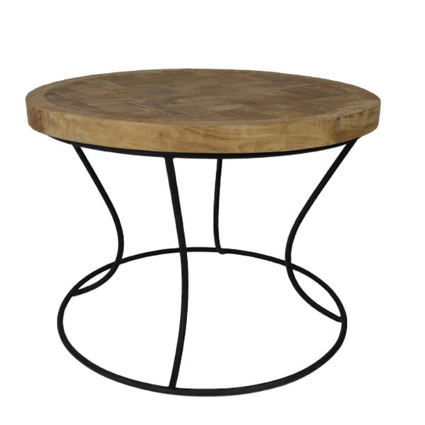 Odkladací stolík z teakového dreva HSM collection Mosa, ⌀ 60 cm