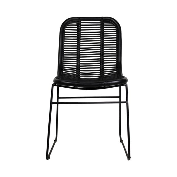 Čierna jedálenská stolička z ratanu HSM collection