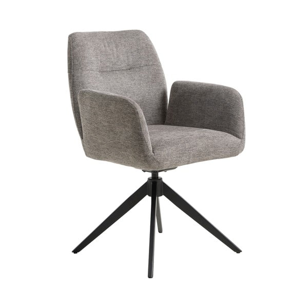 Sivé čalúnené jedálenské kreslo s podrúčkami Roxana – Unique Furniture