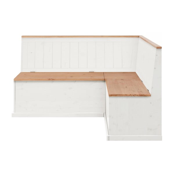 Biela variabilná rohová lavica z borovicového dreva s úložným priestorom Støraa Silas