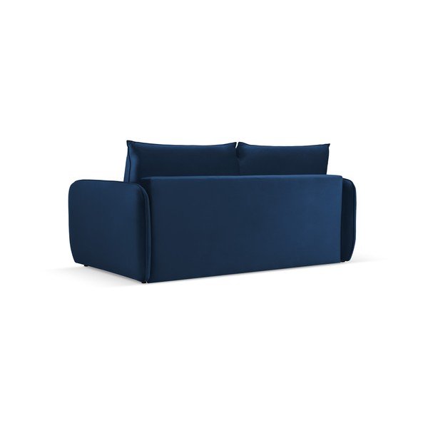 Tmavomodrá zamatová rozkladacia pohovka 194 cm Vienna – Cosmopolitan Design-image-3