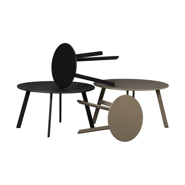 Čierny záhradný odkladací stolík WOOOD Fer, ø 40 cm-image-3