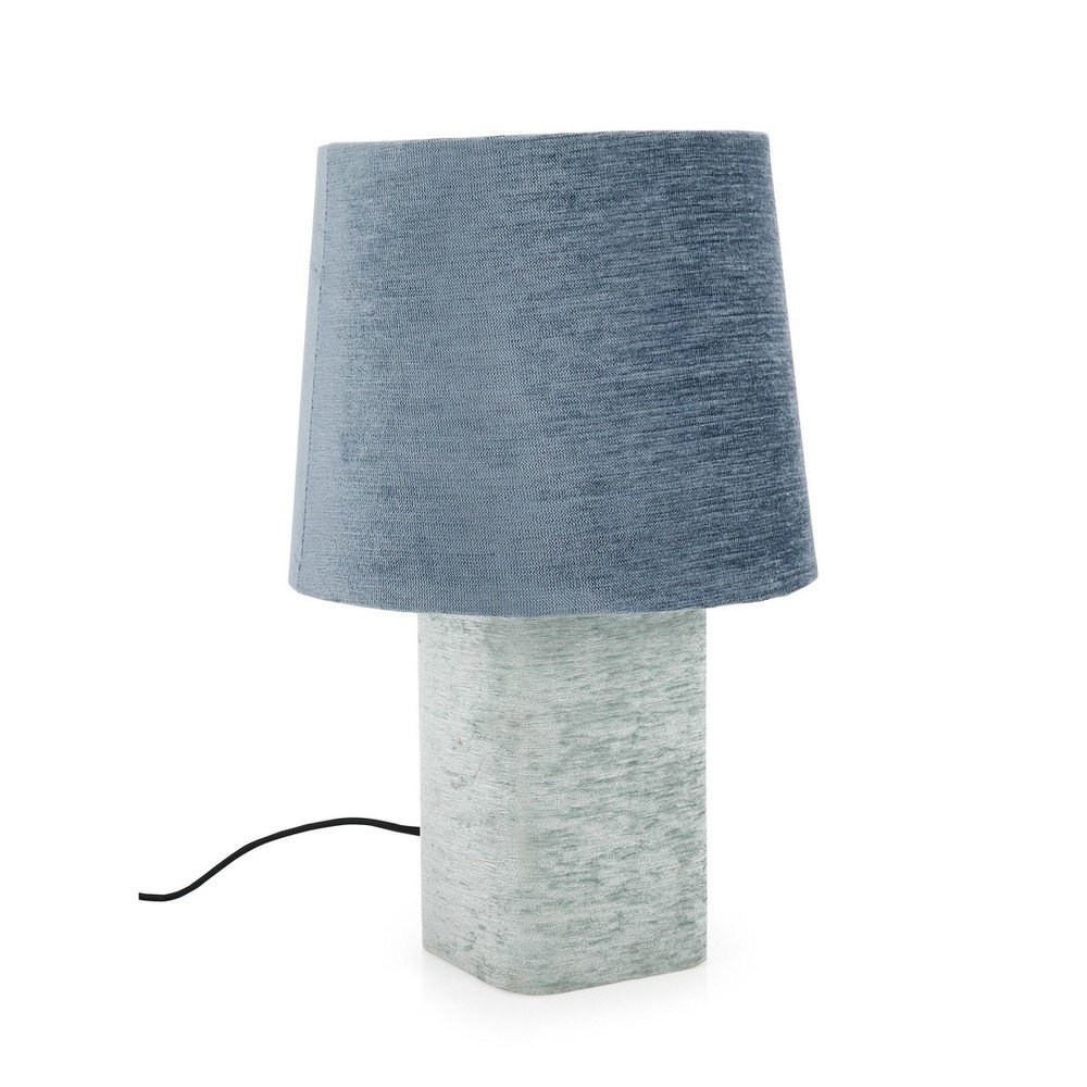E-shop Modrá kovová stolová lampa s textilným tienidlom (výška 50 cm) Demra – Bizzotto