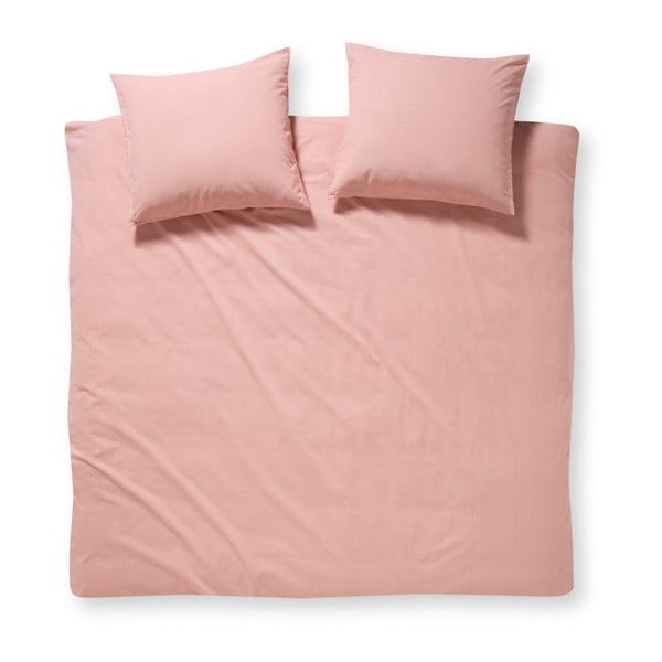 Ružové bavlnené obliečky na dvojlôžko Damai Beat Blush, 200 x 240 cm