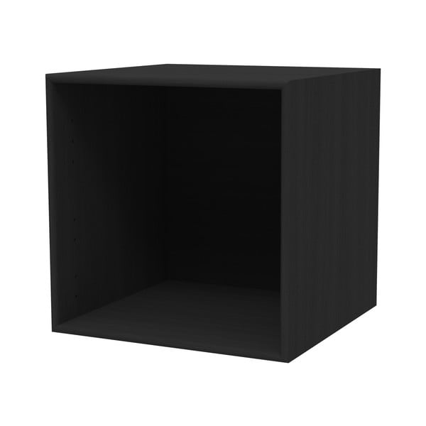 Čierna nástenná polica WOOD AND VISION Choice, 39,7 × 39,7 × 25 × 25 cm