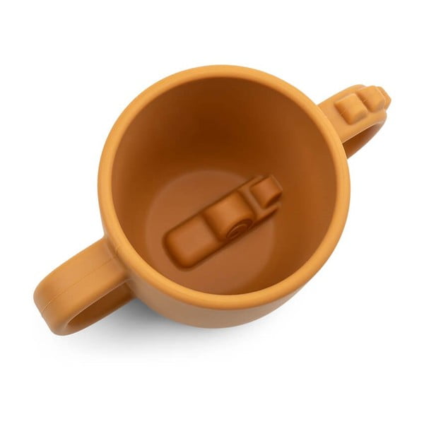 Horčicovožltý detský silikónový hrnček Done by Deer Peekaboo Croco-image-3