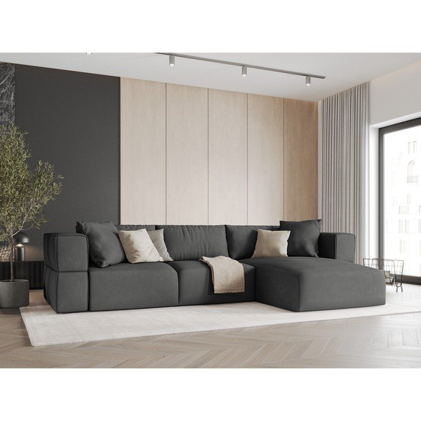 Tmavosivá rohová pohovka, pravý roh Esther – Milo Casa-image-1