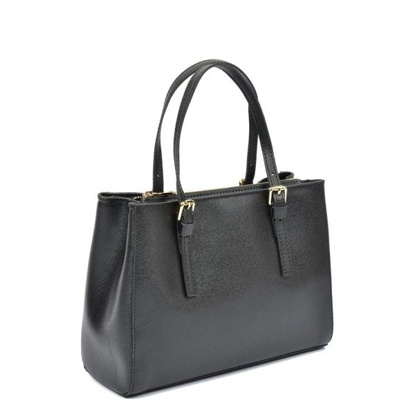 Čierna kožená kabelka Isabella Rhea Classic Nero-image-4