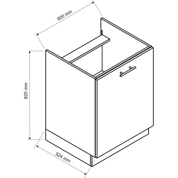 Dolná kuchynská skrinka pod varnú dosku (šírka 60 cm) Brodie – STOLKAR-image-1