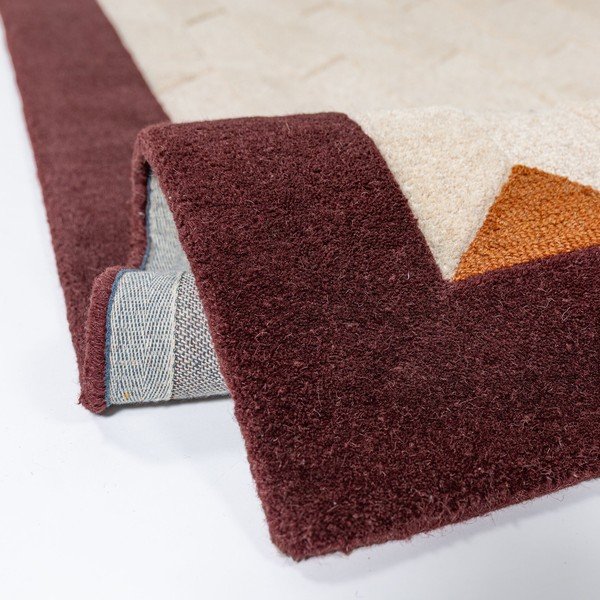 Vínovočervený/v prírodnej farbe ručne tkaný vlnený koberec 120x170 cm Apex Border Wool – Flair Rugs-image-4