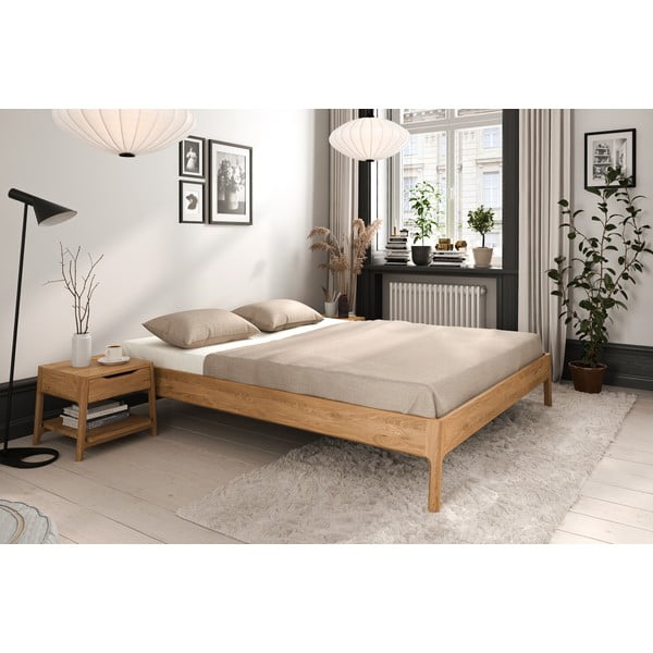 Dvojlôžková posteľ z dubového dreva v prírodnej farbe 180x200 cm Twig – The Beds-image-1