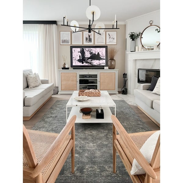 Sivý vlnený koberec 200x300 cm Calisia Vintage Flora – Agnella-image-4