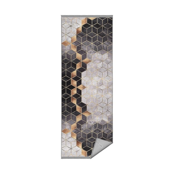 Koberec behúň v sivo-zlatej farbe 80x200 cm – Mila Home