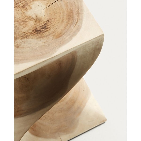 Odkladací stolík z masívu munggur 30x30 cm Hakon – Kave Home-image-3