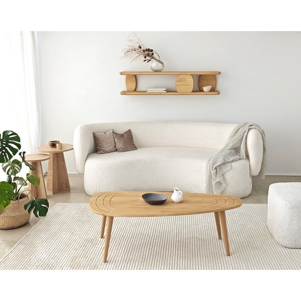 Poschodová polica z dubového dreva v prírodnej farbe 120 cm Modena – Kalune Design-image-4