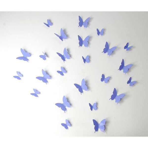 Sada 12 fialových 3D samolepiek Ambiance Butterflies-image-2
