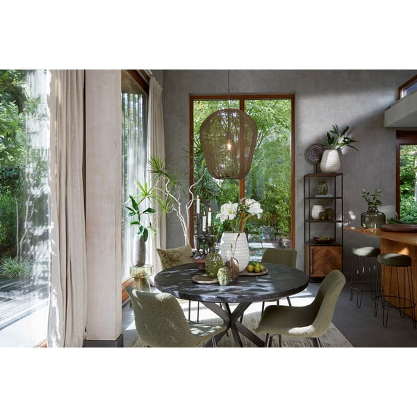 Čierny okrúhly jedálenský stôl s doskou z akácie ø 120 cm Yellov – Light & Living-image-4