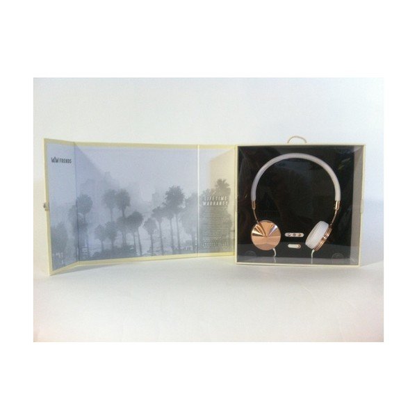 Biele slúchadlá s detailmi vo farbe ružového zlata Frends Layla-image-4