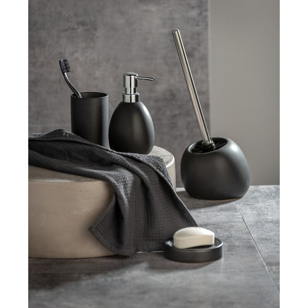 Čierna keramická toaletná kefa Wenko Polaris-image-1