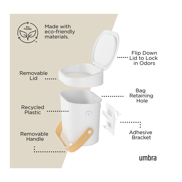 Biela nádoba na kompostovateľný odpad 4 l Bellwood – Umbra-image-3