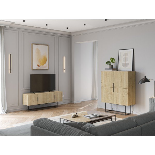 Skrinka v dekore duba v prírodnej farbe 100x130 cm Titan – Marckeric-image-1