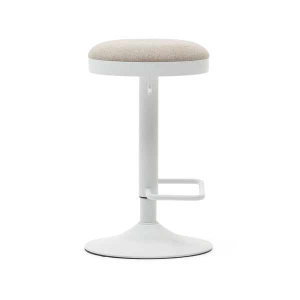 Béžové čalúnené barové stoličky v súprave s nastaviteľnou výškou 2 ks (výška sedadla 53,5 cm) Zaib – Kave Home-image-3