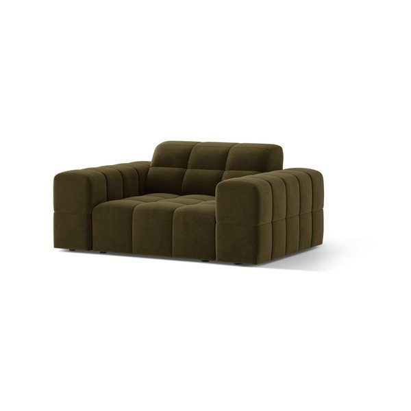 Khaki zamatové kreslo Chicago – Cosmopolitan Design-image-1