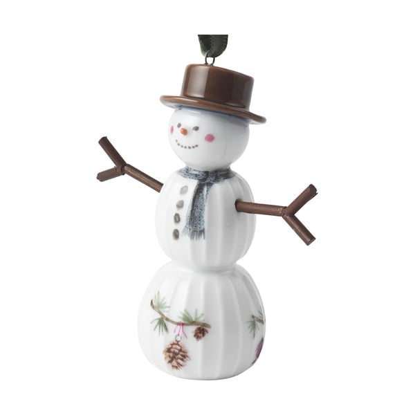 Porcelánová ručne maľovaná vianočná ozdoba ø 4 cm Hammershøi Snowman – Kähler Design-image-2