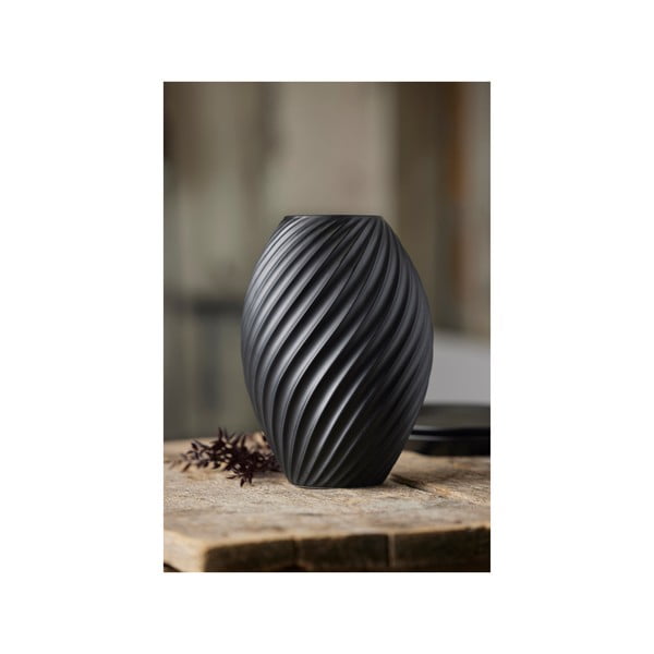 Čierna porcelánová váza Morsø River, výška 26 cm-image-4
