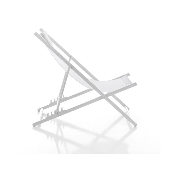 Biele kovové skladacie záhradné ležadlo Milos – Tomasucci-image-1