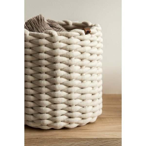 Látkový košík ø 25x25 cm Peach Skin Round M – Bigso-image-3