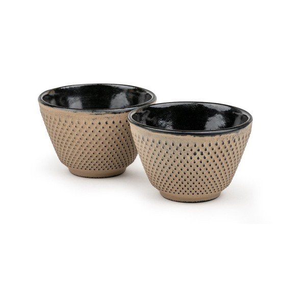 Béžové šálky v súprave 2 ks z liatiny 100 ml Xilin – Bredemeijer