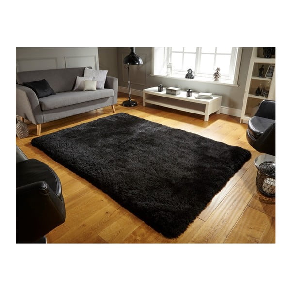 Čierny koberec Flair Rugs Pearl, 80 x 150 cm