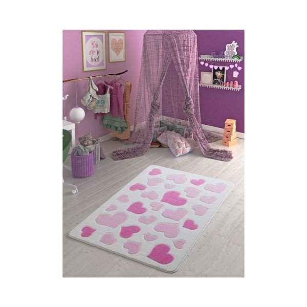 Detský koberec Sweet Love Pink, 100 × 150 cm-image-1