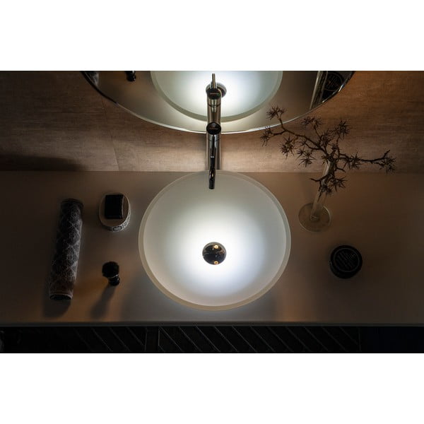 Biele sklenené okrúhle umývadlo ø 42 cm Telica – Sapho-image-1