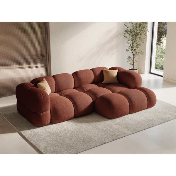 Rohová pohovka v tehlovej farbe (pravý roh/s leňoškou) Loretto – Cosmopolitan Design-image-1