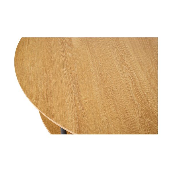 Okrúhly konferenčný stolík v dekore duba v prírodnej farbe ø 80 cm Pensacola – Unique Furniture-image-3