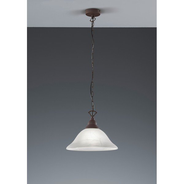 Tmavosivé kovové závesné svietidlo so skleneným tienidlom ø 33,5 cm Country – Reality-image-1